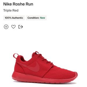 roshe run triple red